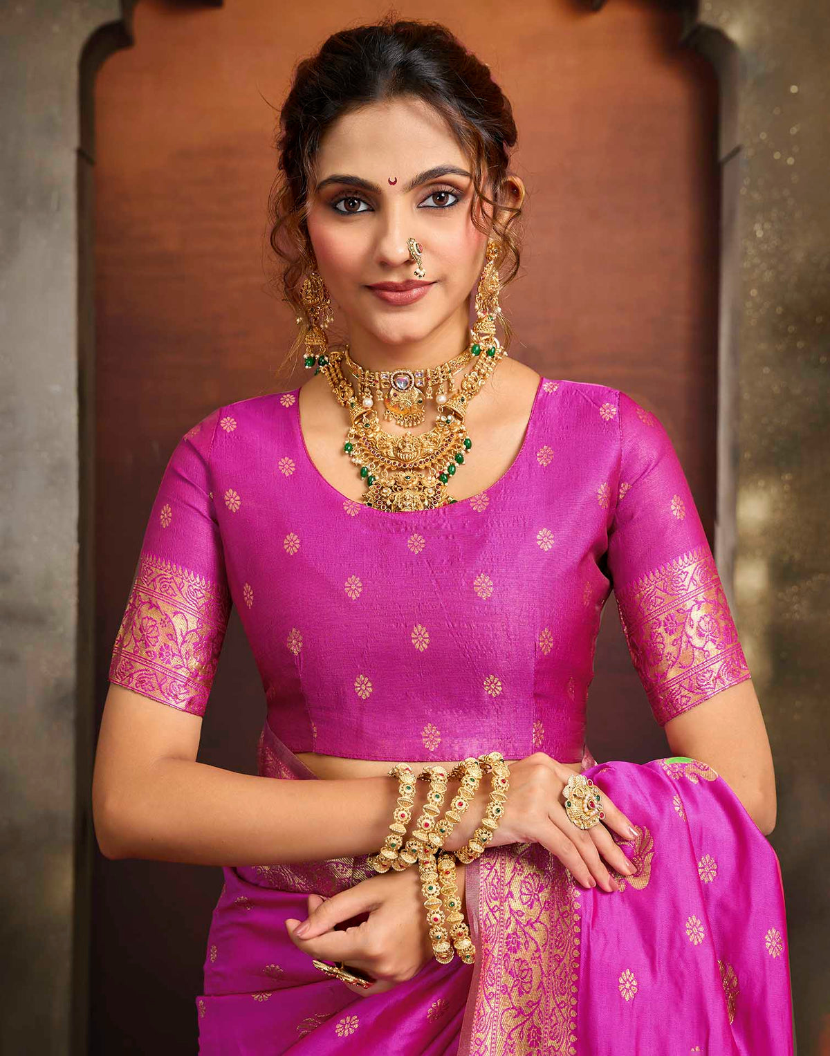 Pink Silk Woven Paithani Saree