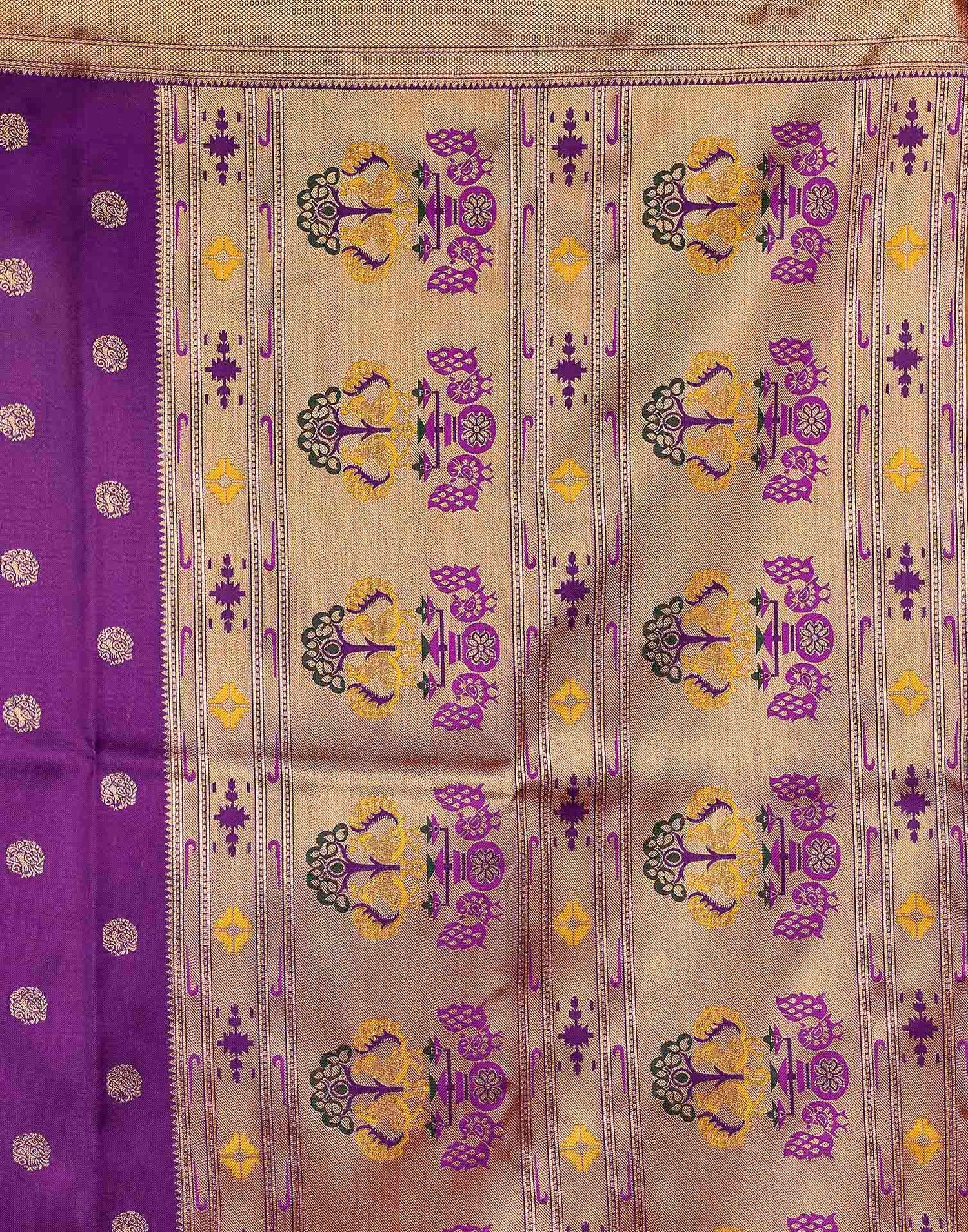 Purple Silk Woven Paithani Saree