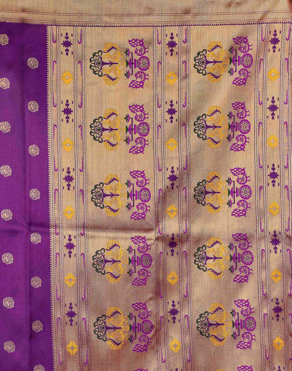 Purple Silk Woven Paithani Saree