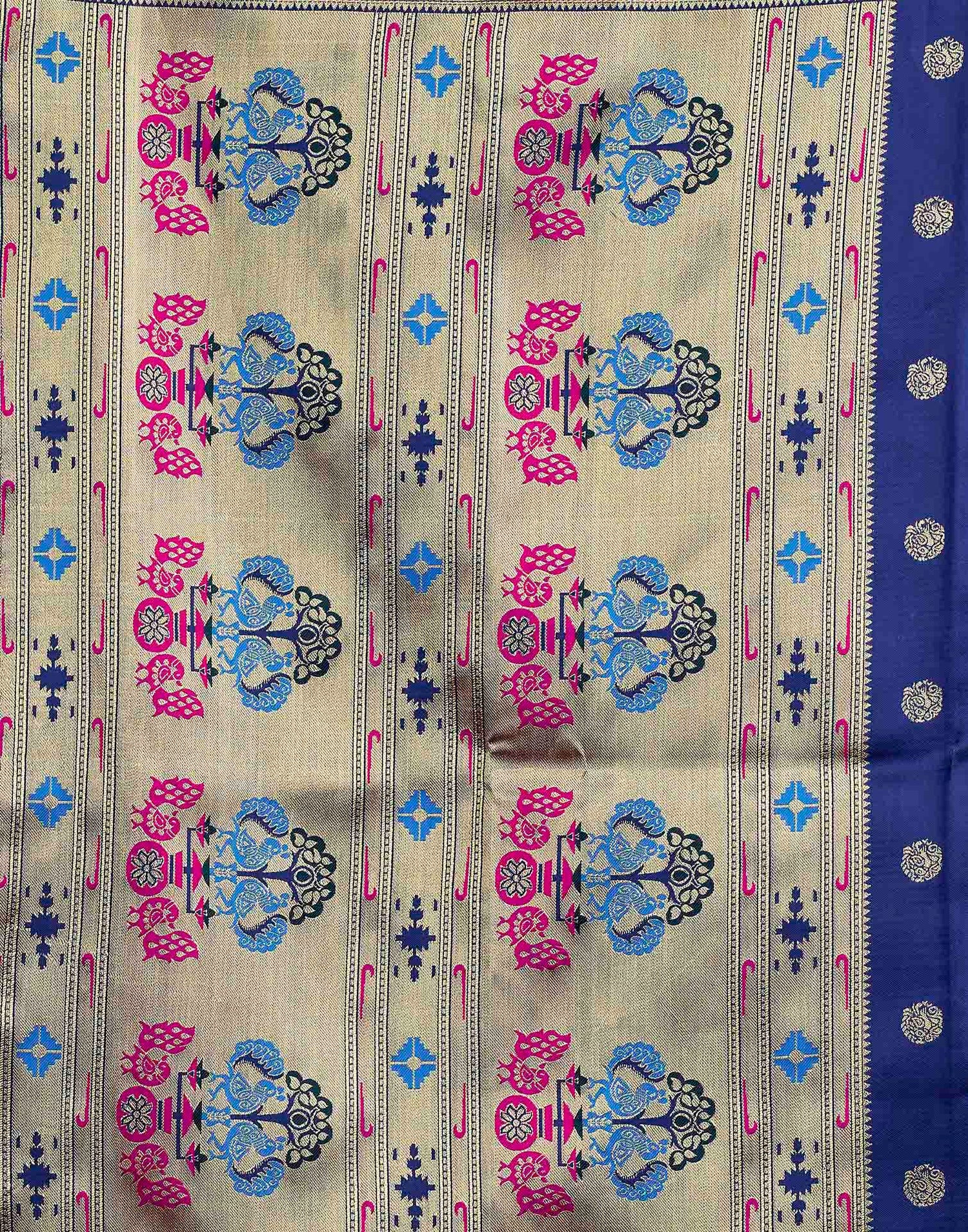 Royal Blue Silk Woven Paithani Saree