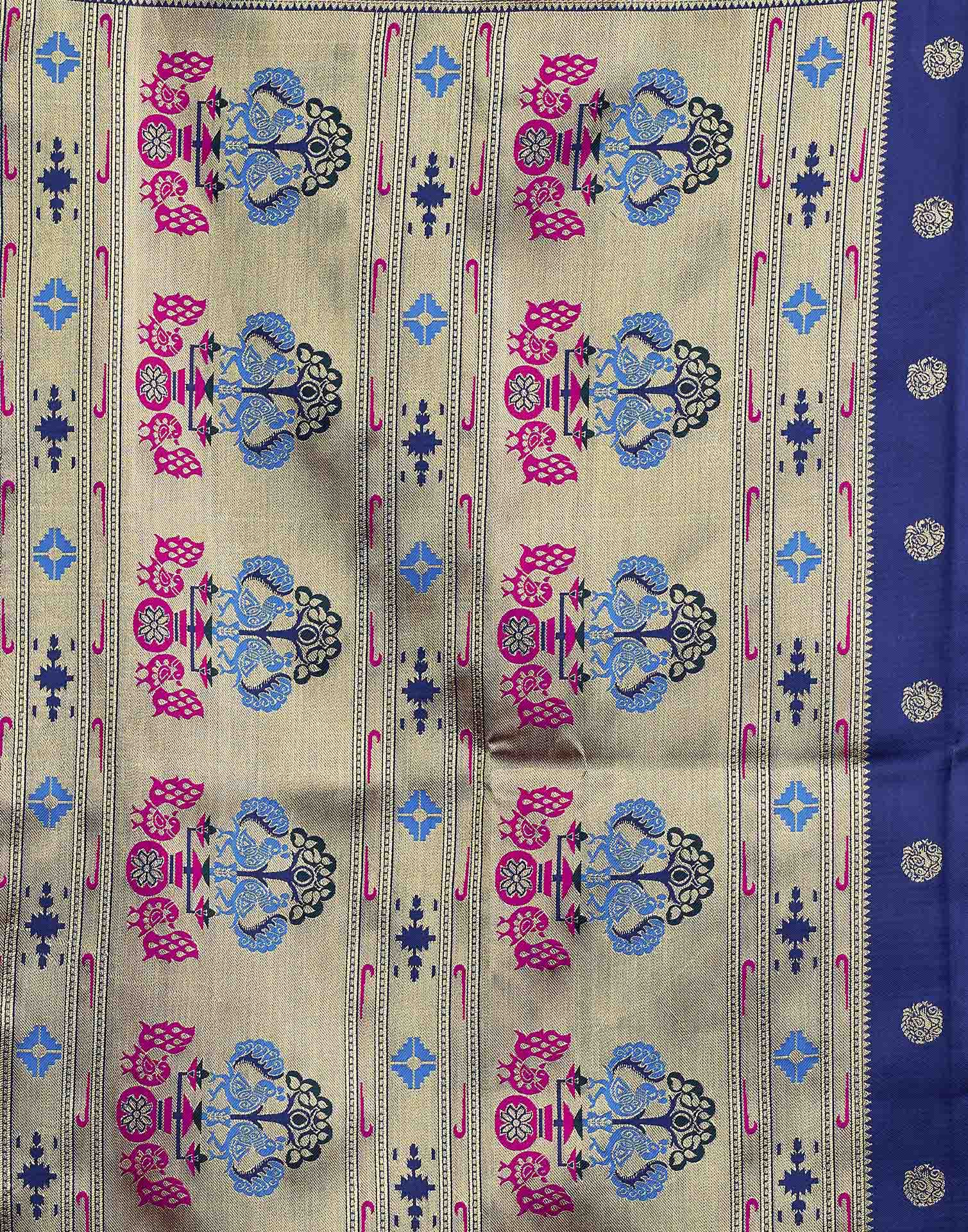 Royal Blue Silk Woven Paithani Saree