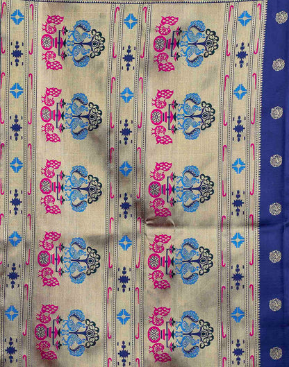 Royal Blue Silk Woven Paithani Saree