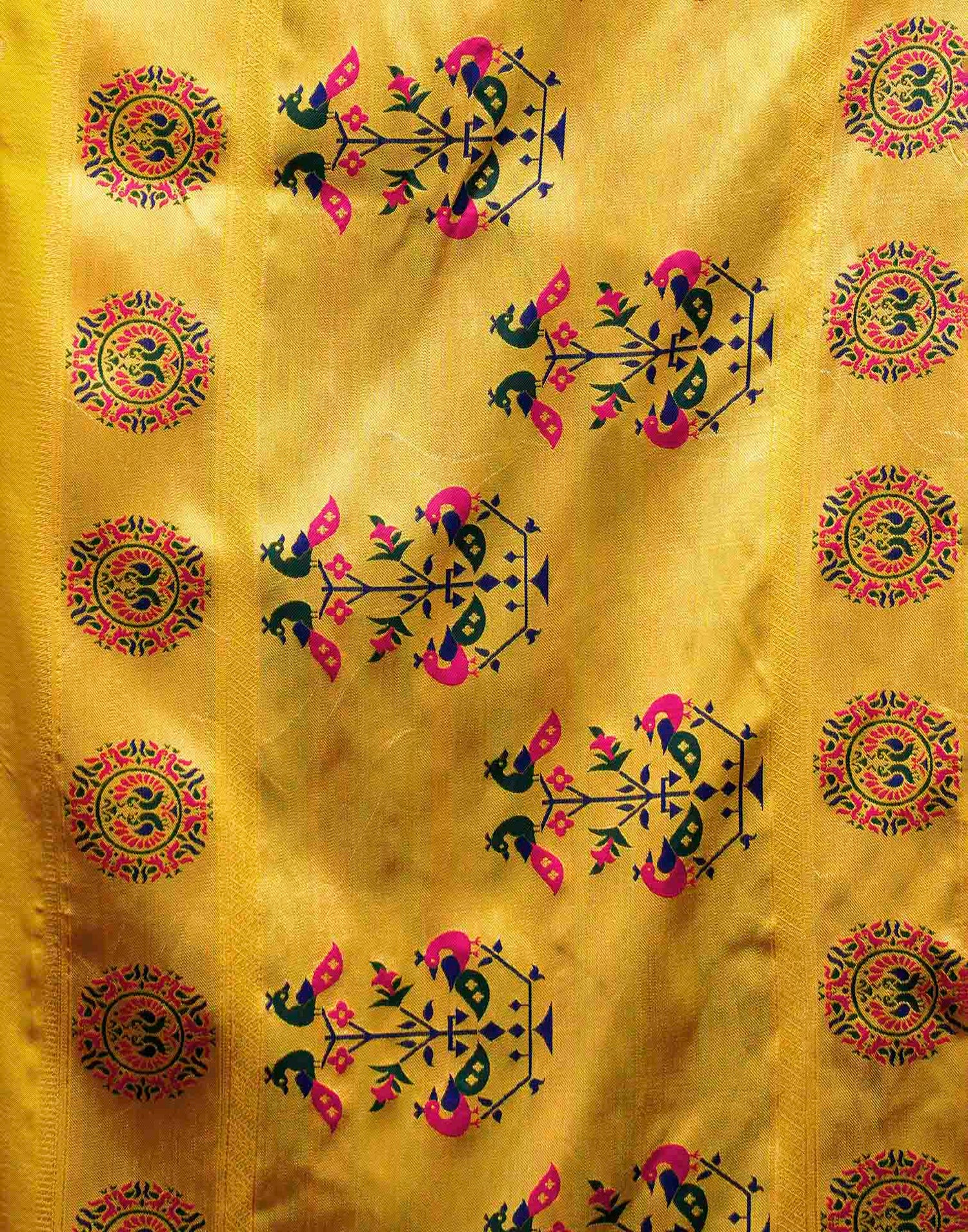 Yellow Silk Woven Paithani Saree