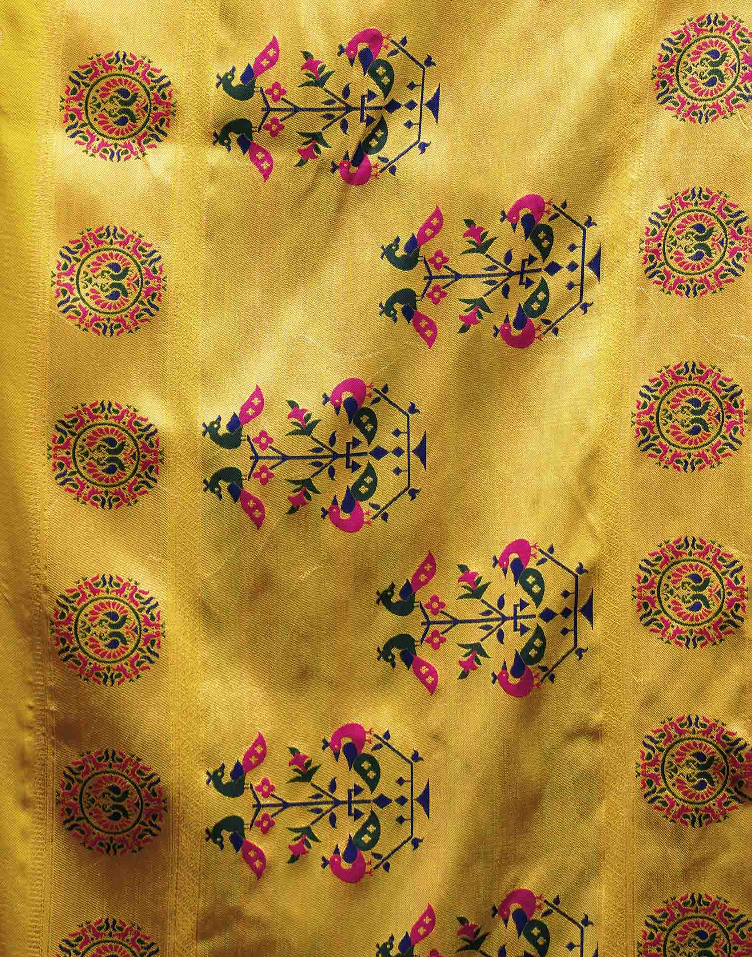 Yellow Silk Woven Paithani Saree