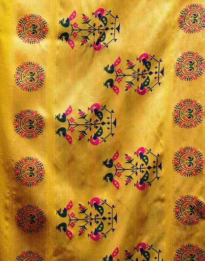 Yellow Silk Woven Paithani Saree