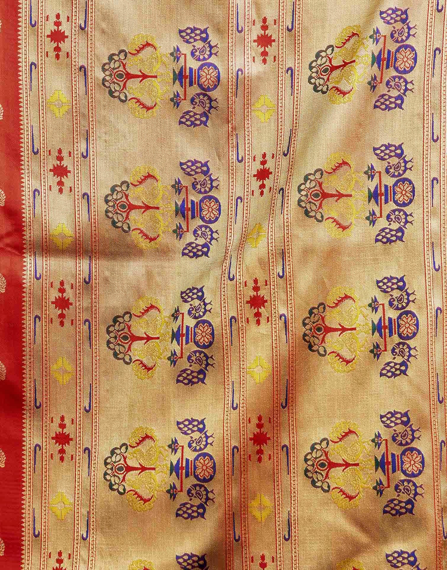 Red Silk Woven Paithani Saree