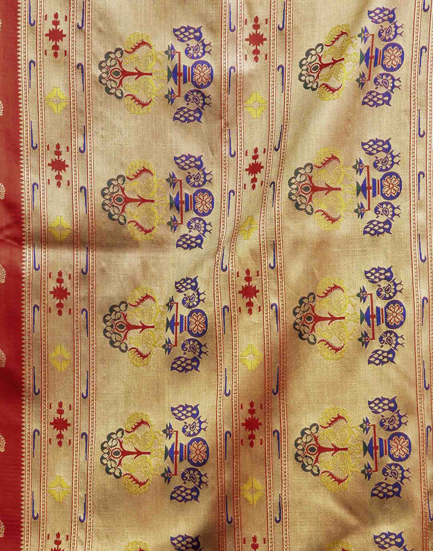 Red Silk Woven Paithani Saree