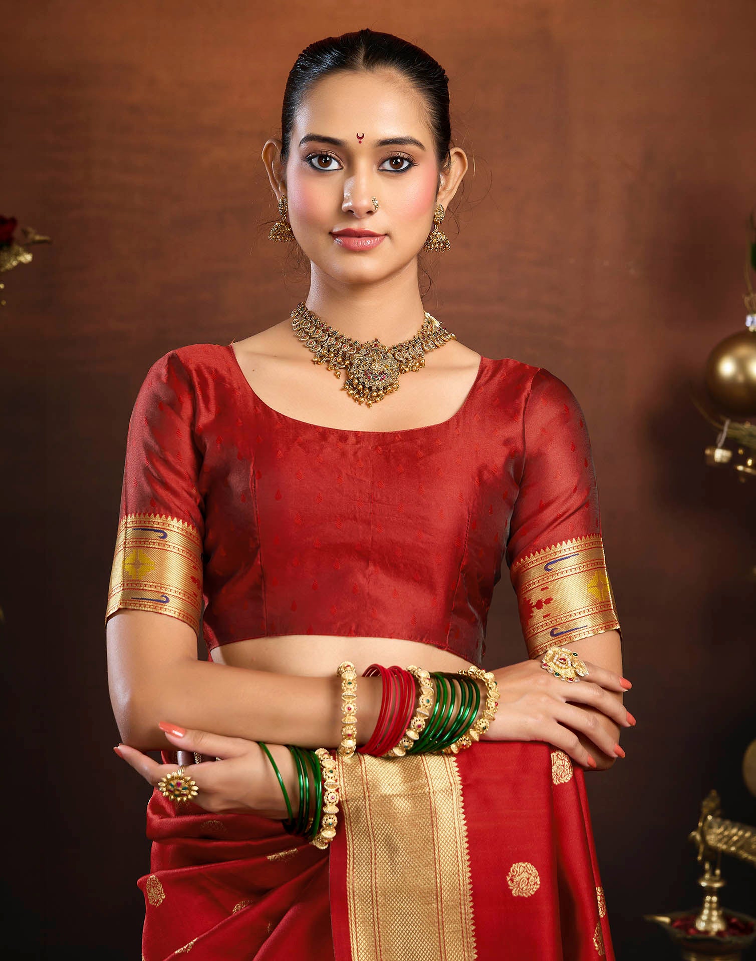 Red Silk Woven Paithani Saree