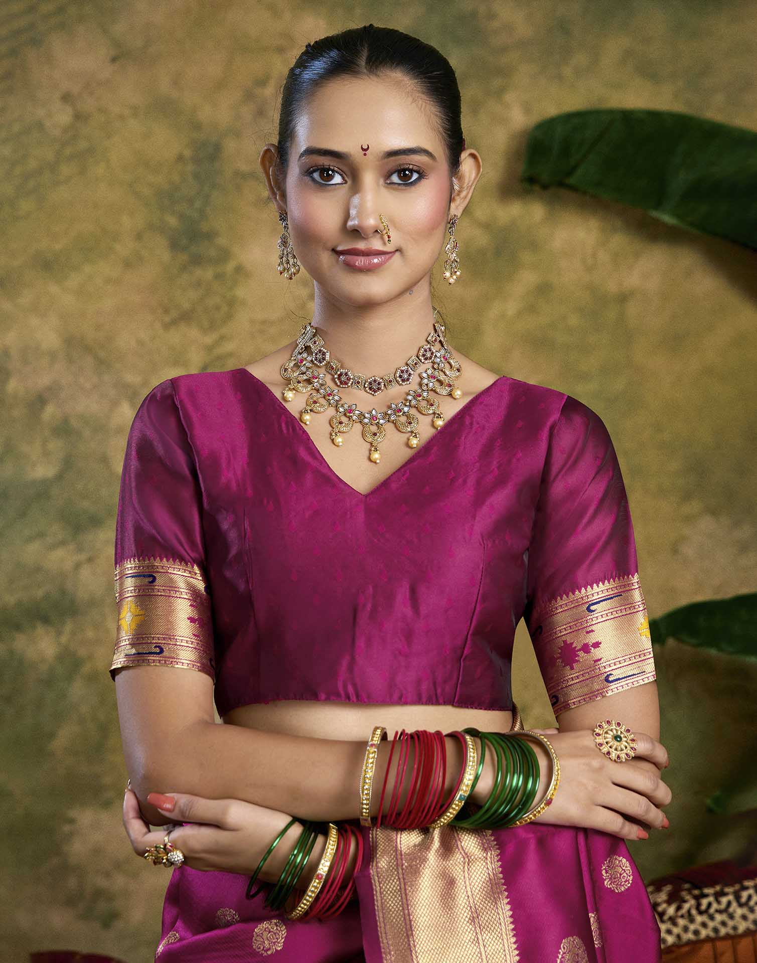 Pink Silk Woven Paithani Saree