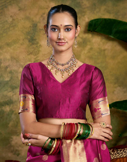 Pink Silk Woven Paithani Saree
