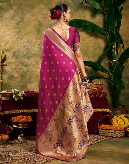 Pink Silk Woven Paithani Saree