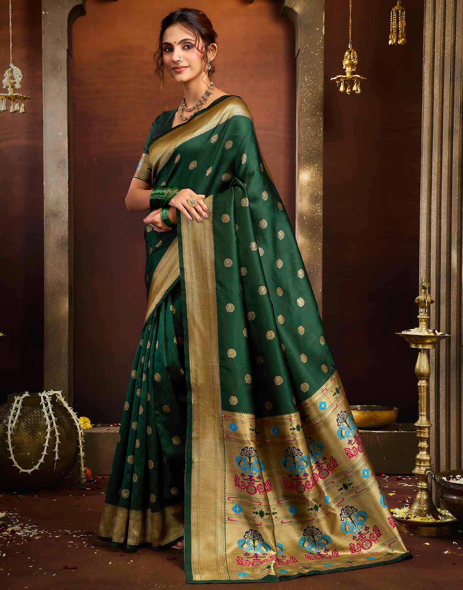 Green Silk Woven Paithani Saree