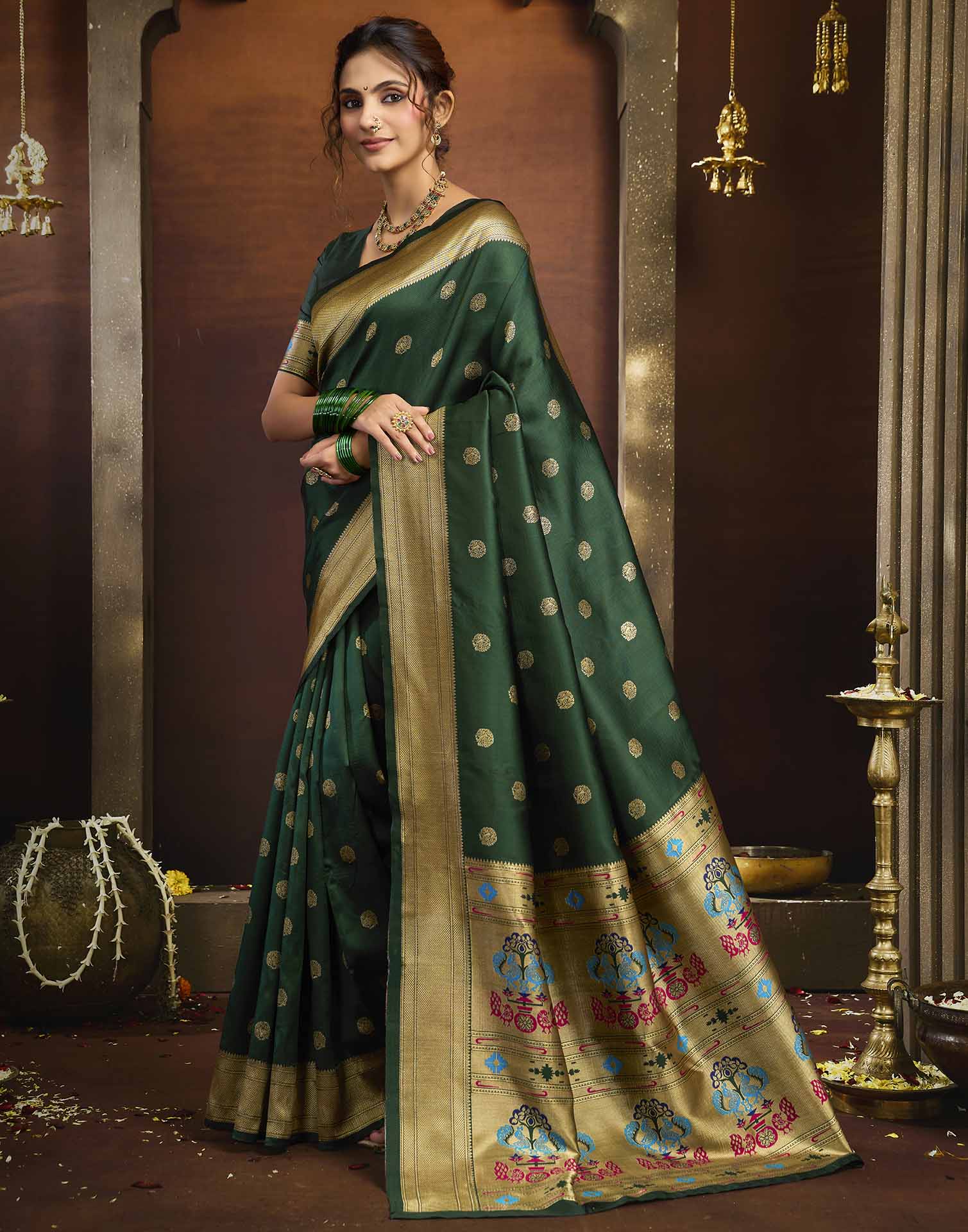 Green Silk Woven Paithani Saree