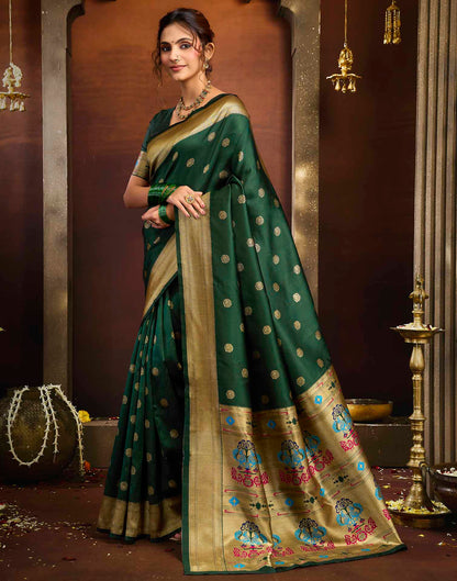 Green Silk Woven Paithani Saree