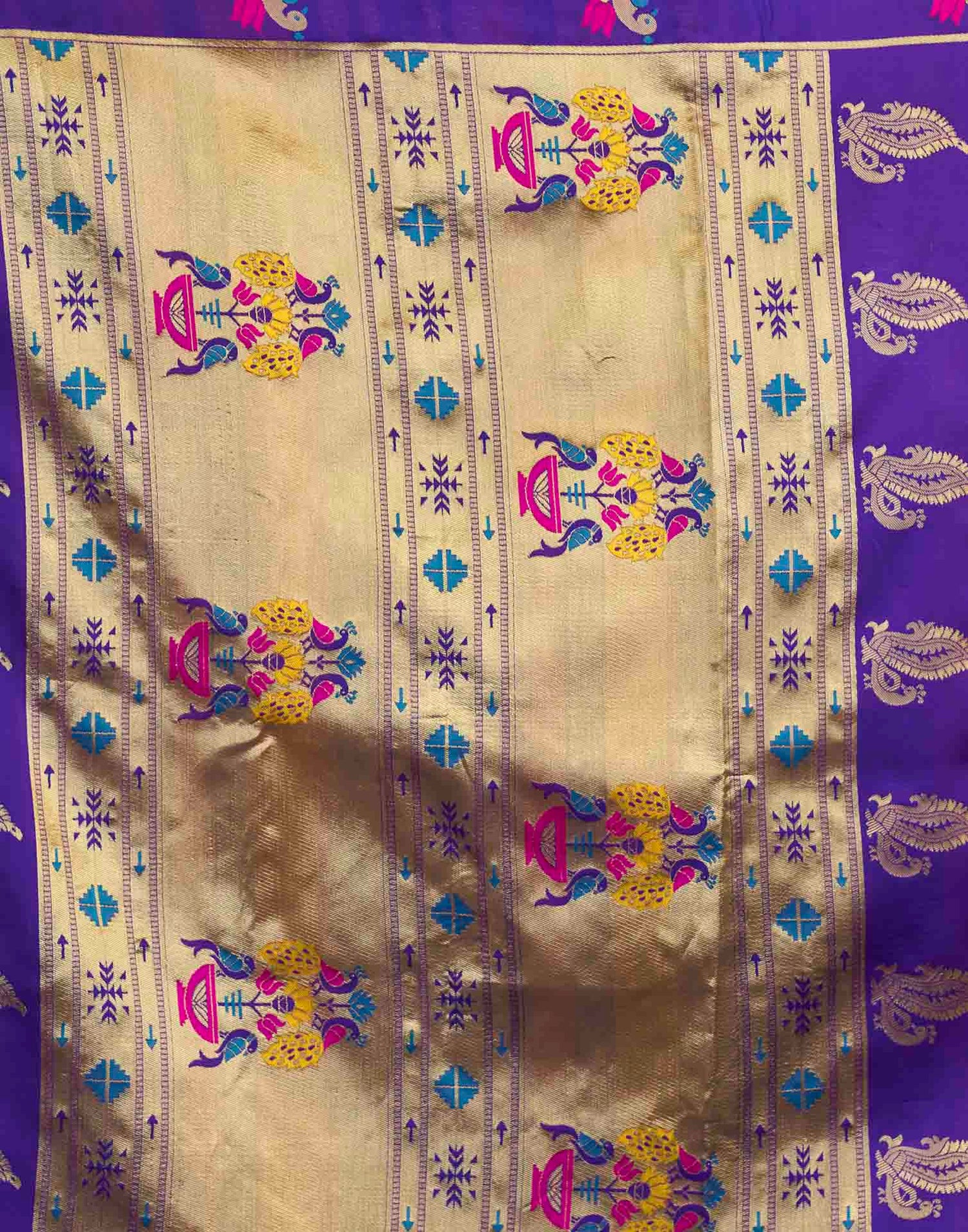 Purple Silk Woven Paithani Saree