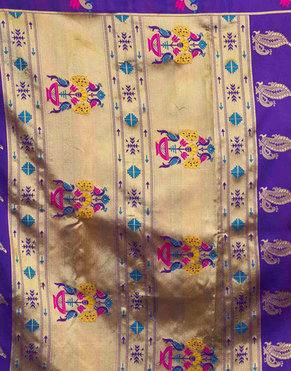Purple Silk Woven Paithani Saree