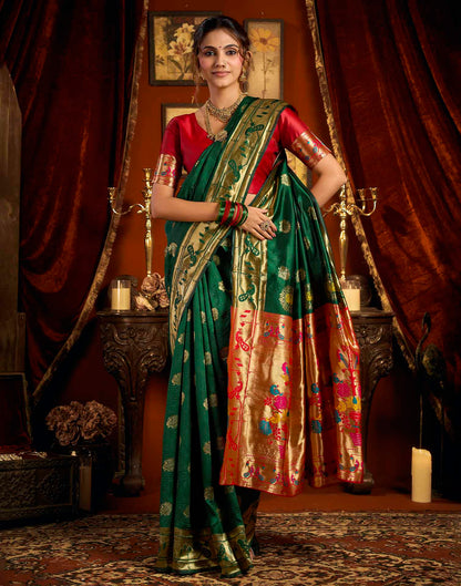 Green Silk Woven Paithani Saree