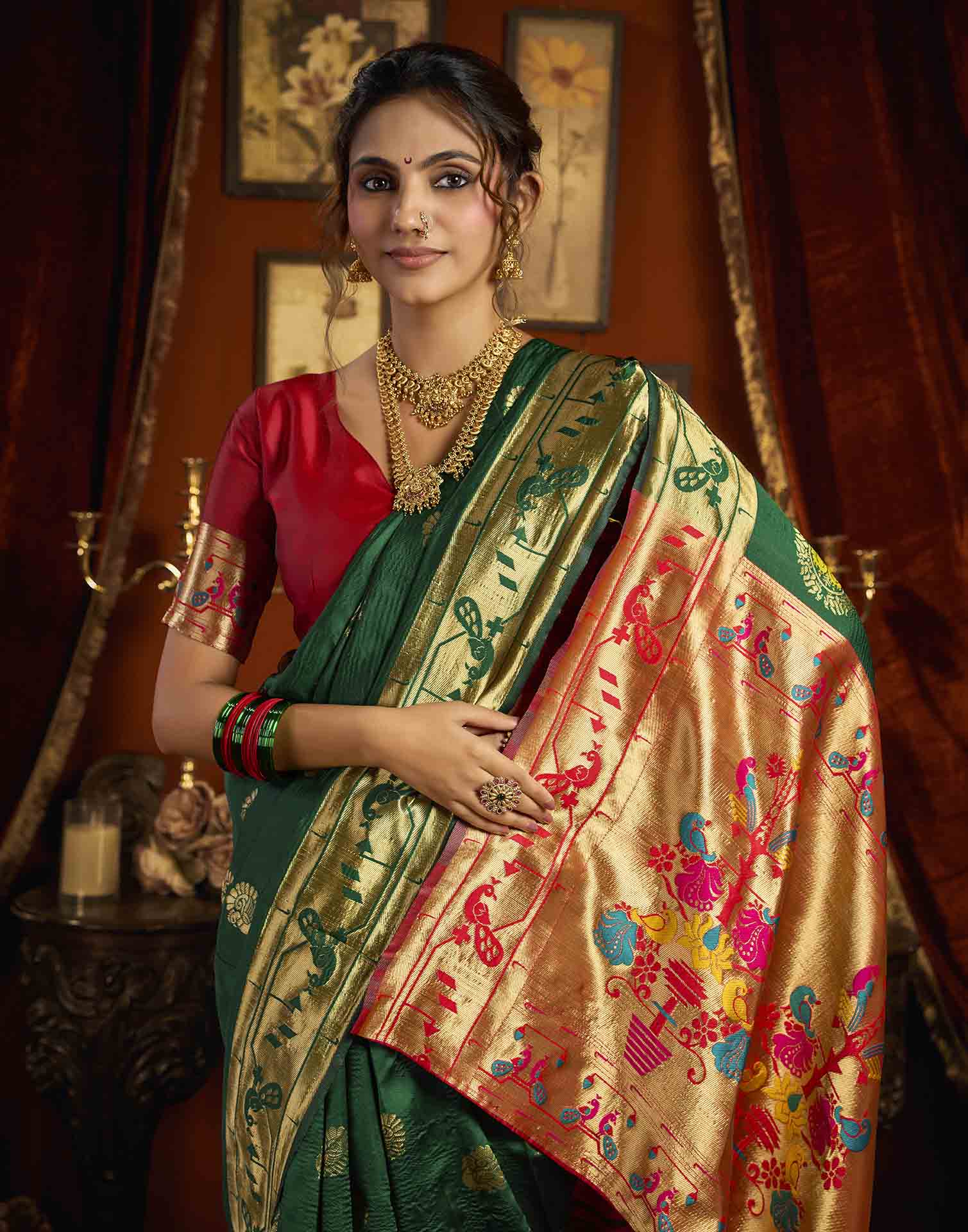 Green Silk Woven Paithani Saree