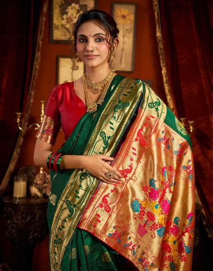 Green Silk Woven Paithani Saree