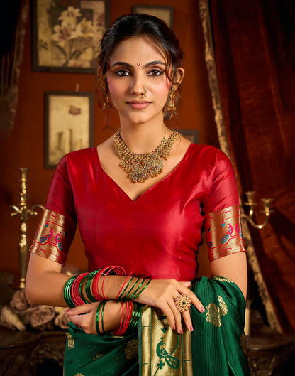 Green Silk Woven Paithani Saree