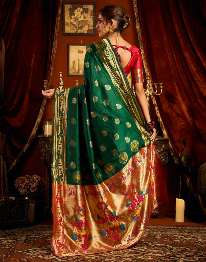 Green Silk Woven Paithani Saree