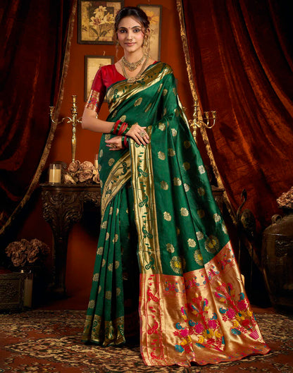 Green Silk Woven Paithani Saree