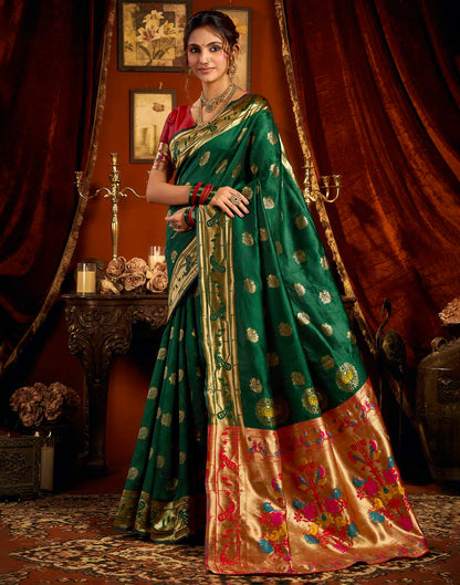 Green Silk Woven Paithani Saree