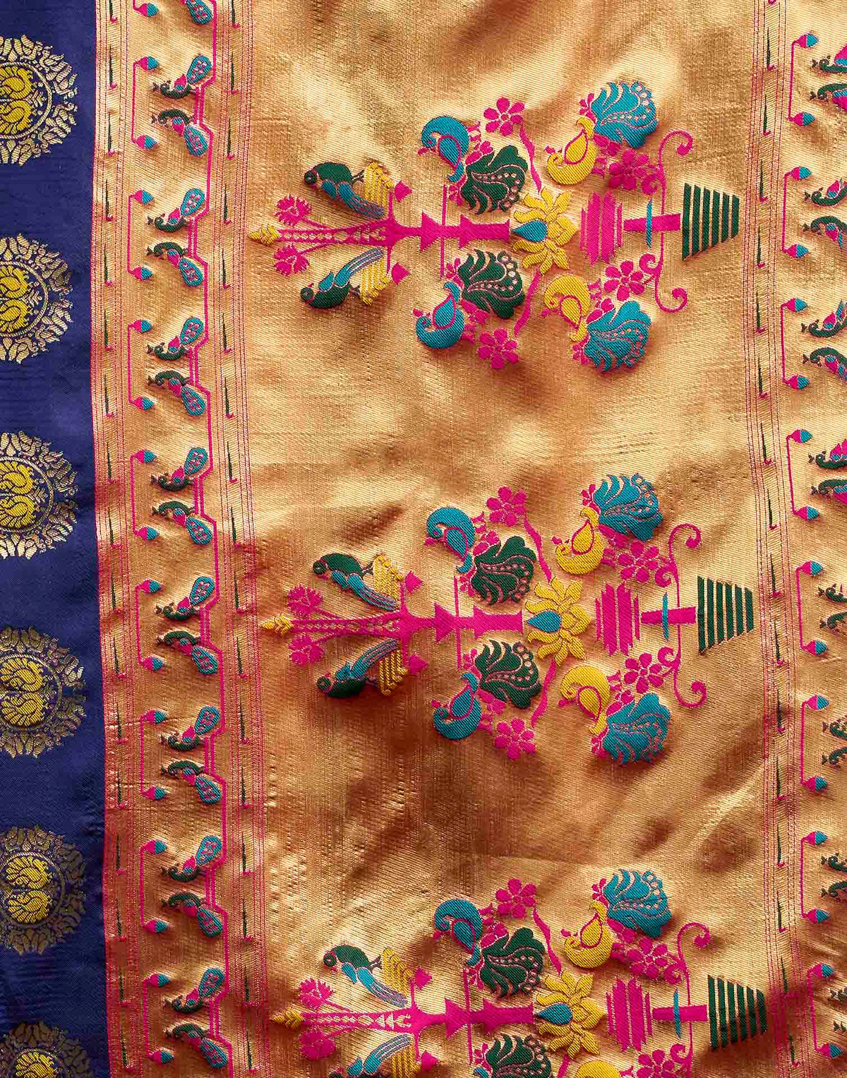 Blue Silk Woven Paithani Saree