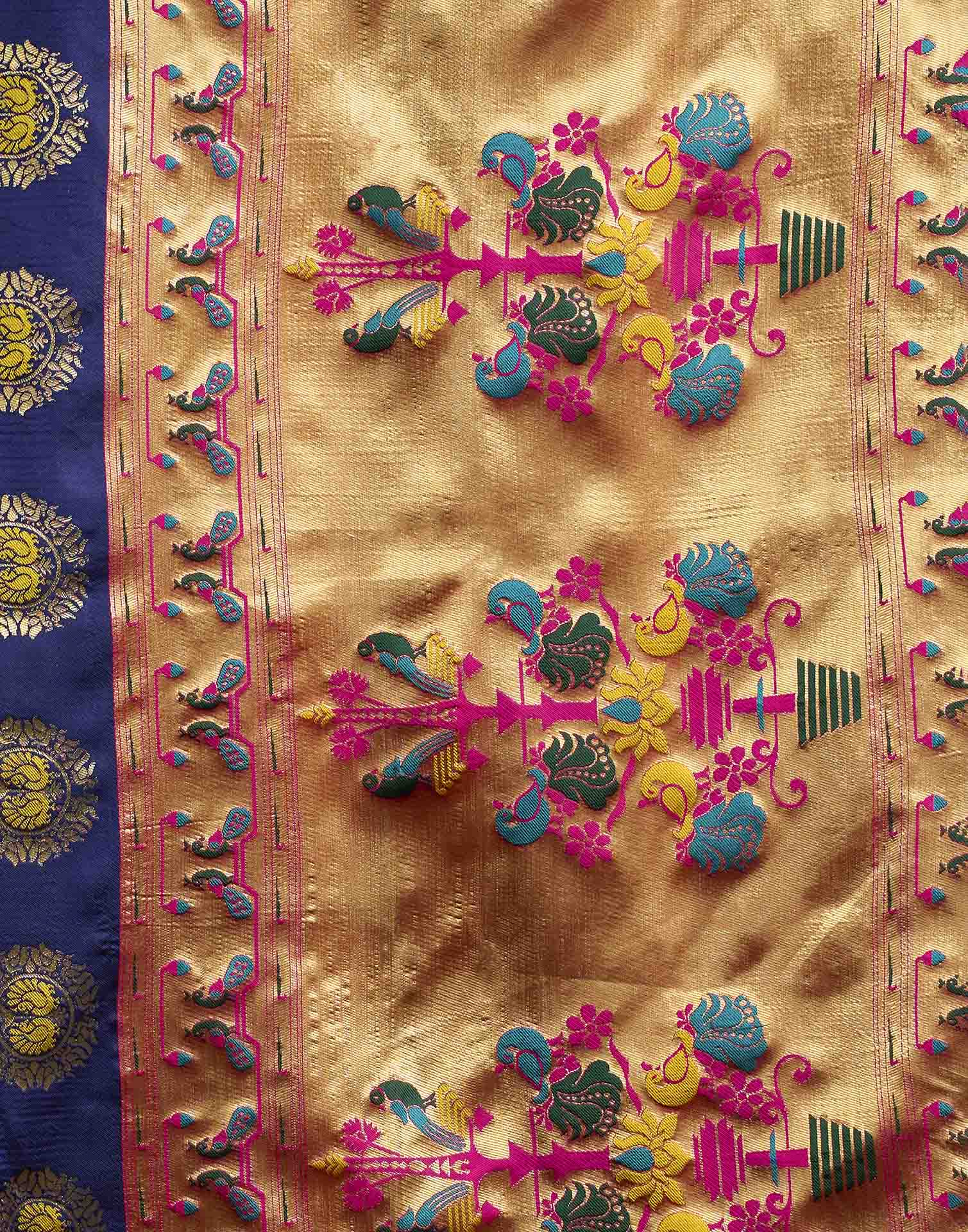 Blue Silk Woven Paithani Saree