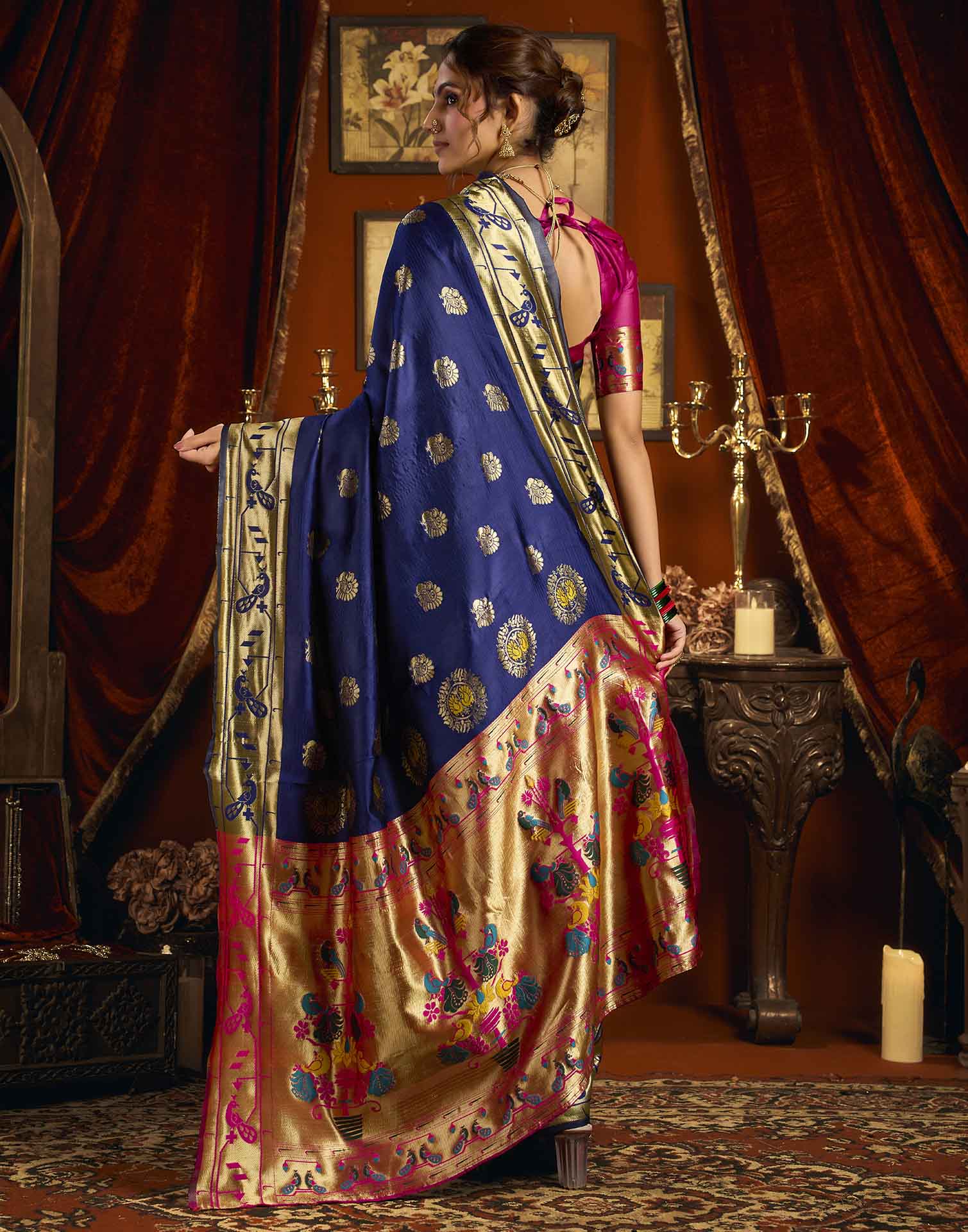 Blue Silk Woven Paithani Saree
