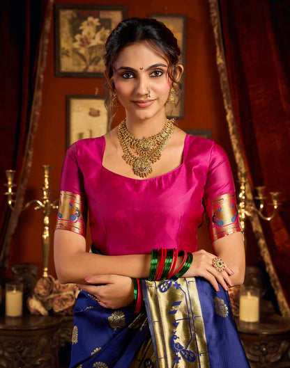 Blue Silk Woven Paithani Saree