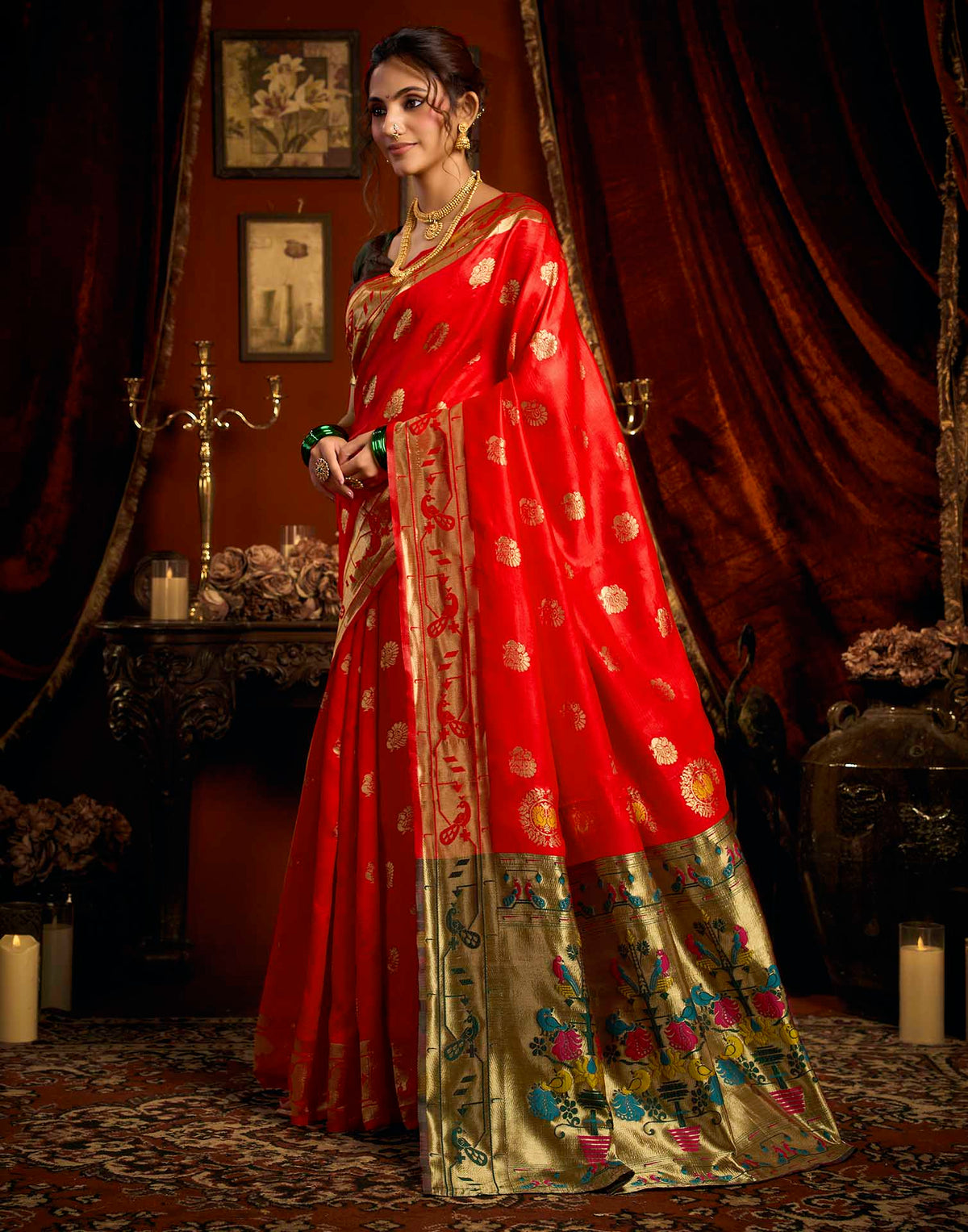 Pink Silk Woven Paithani Saree