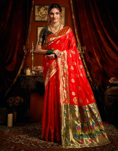 Pink Silk Woven Paithani Saree
