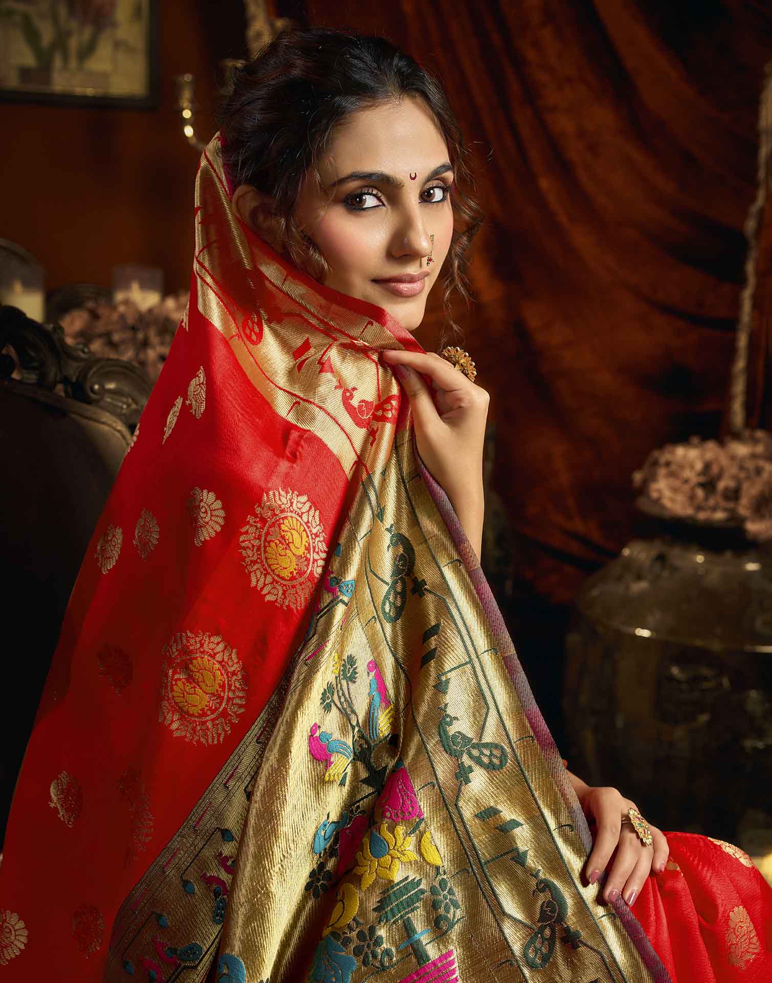 Pink Silk Woven Paithani Saree