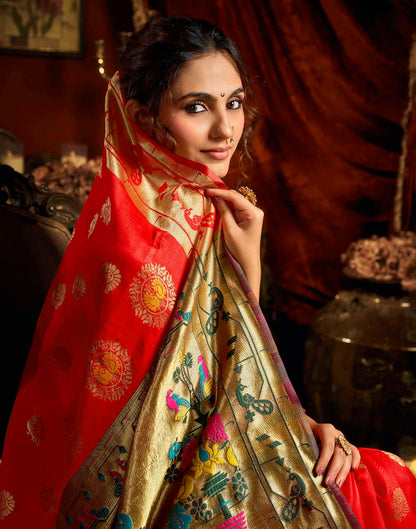 Pink Silk Woven Paithani Saree