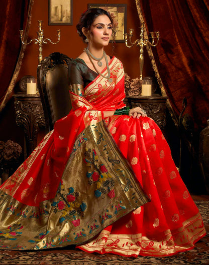 Pink Silk Woven Paithani Saree