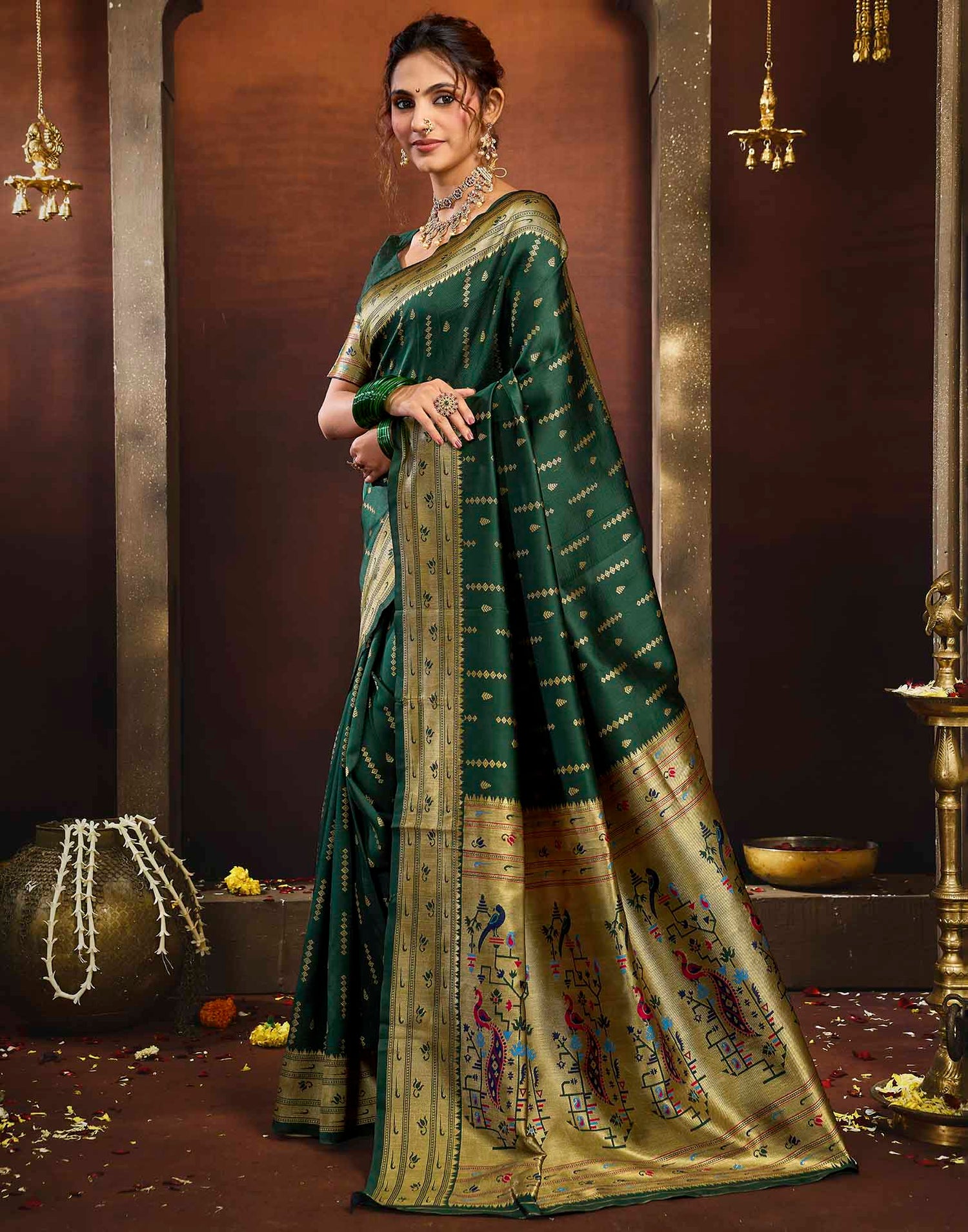 Green Silk Woven Paithani Saree