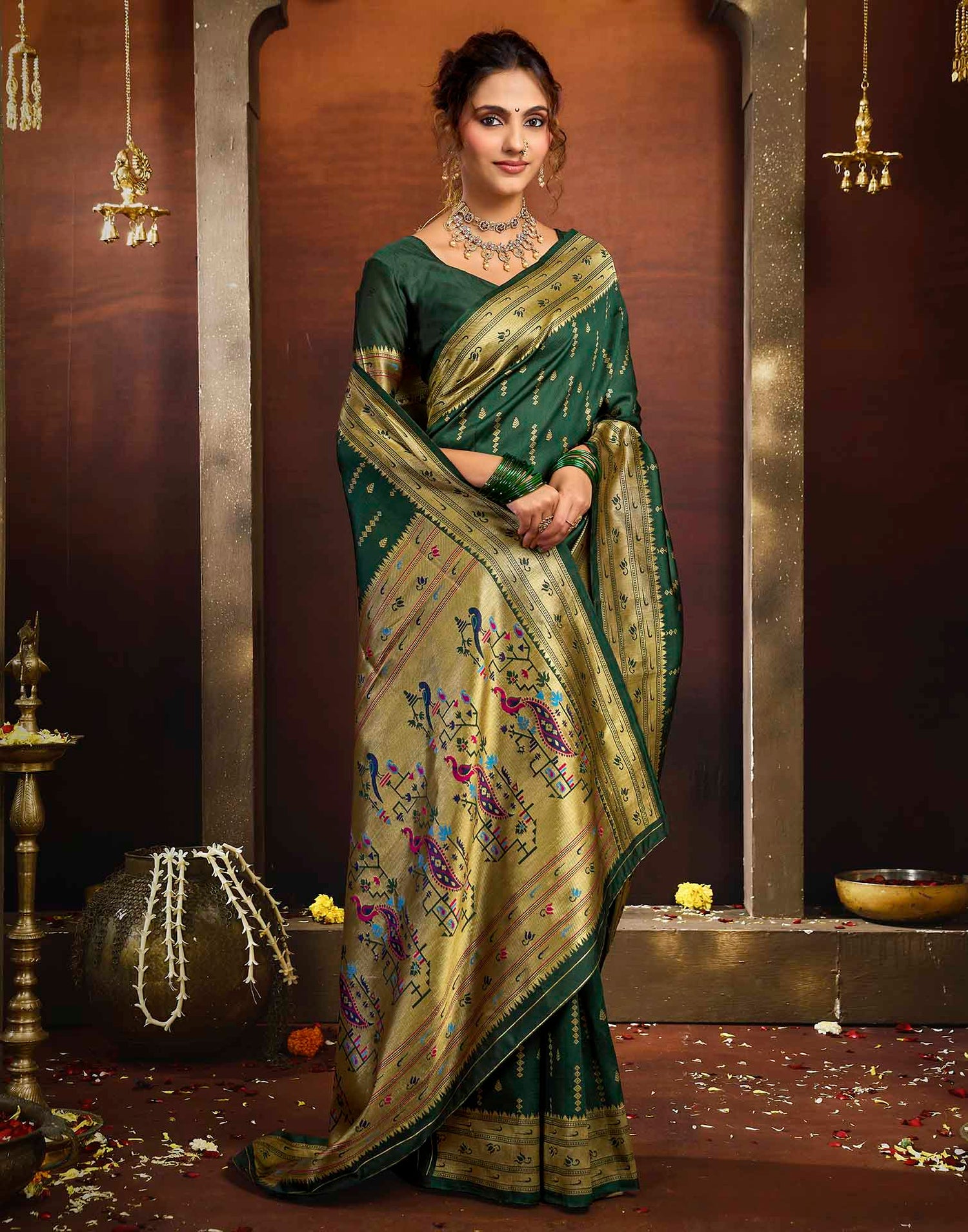 Green Silk Woven Paithani Saree