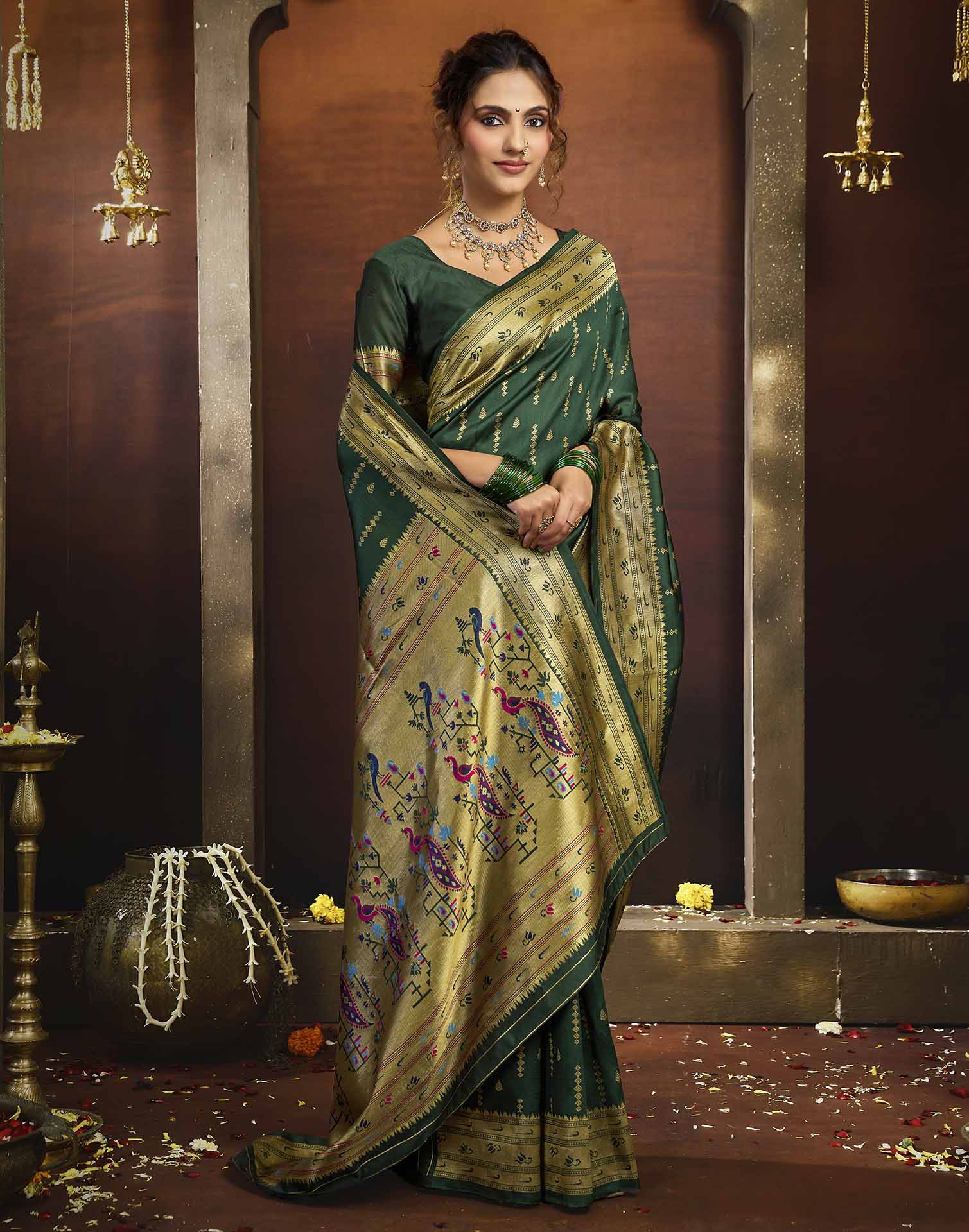 Green Silk Woven Paithani Saree