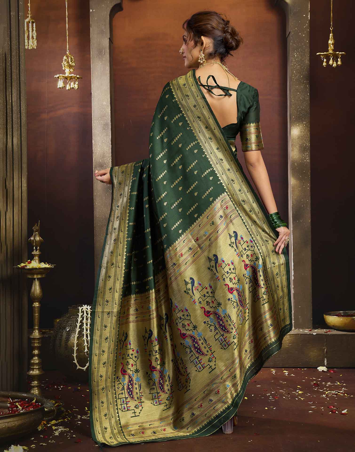 Green Silk Woven Paithani Saree