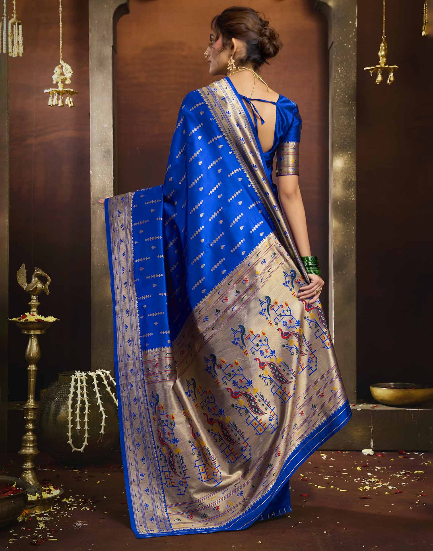 Blue Silk Woven Paithani Saree