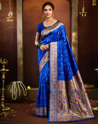 Blue Silk Woven Paithani Saree
