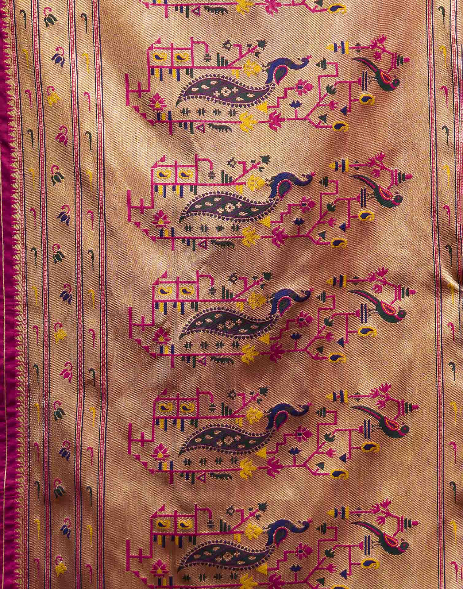 Rani Pink Silk Woven Paithani Saree