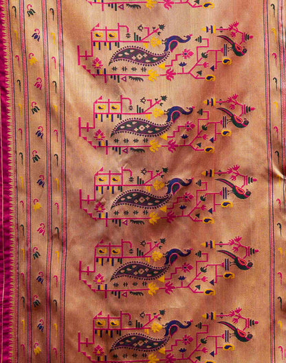Rani Pink Silk Woven Paithani Saree