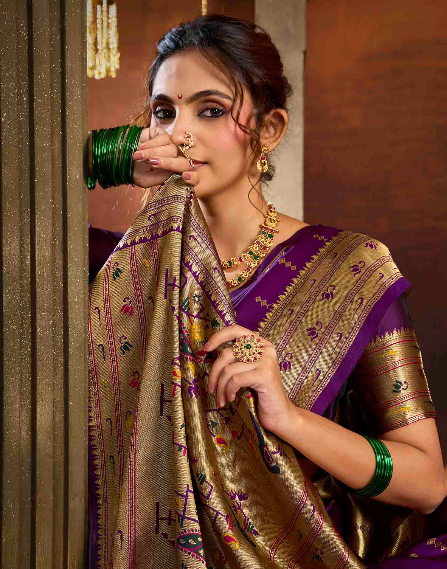 Purple Silk Woven Paithani Saree