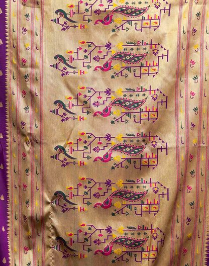 Purple Silk Woven Paithani Saree