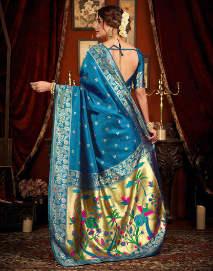 Blue Silk Woven Paithani Saree
