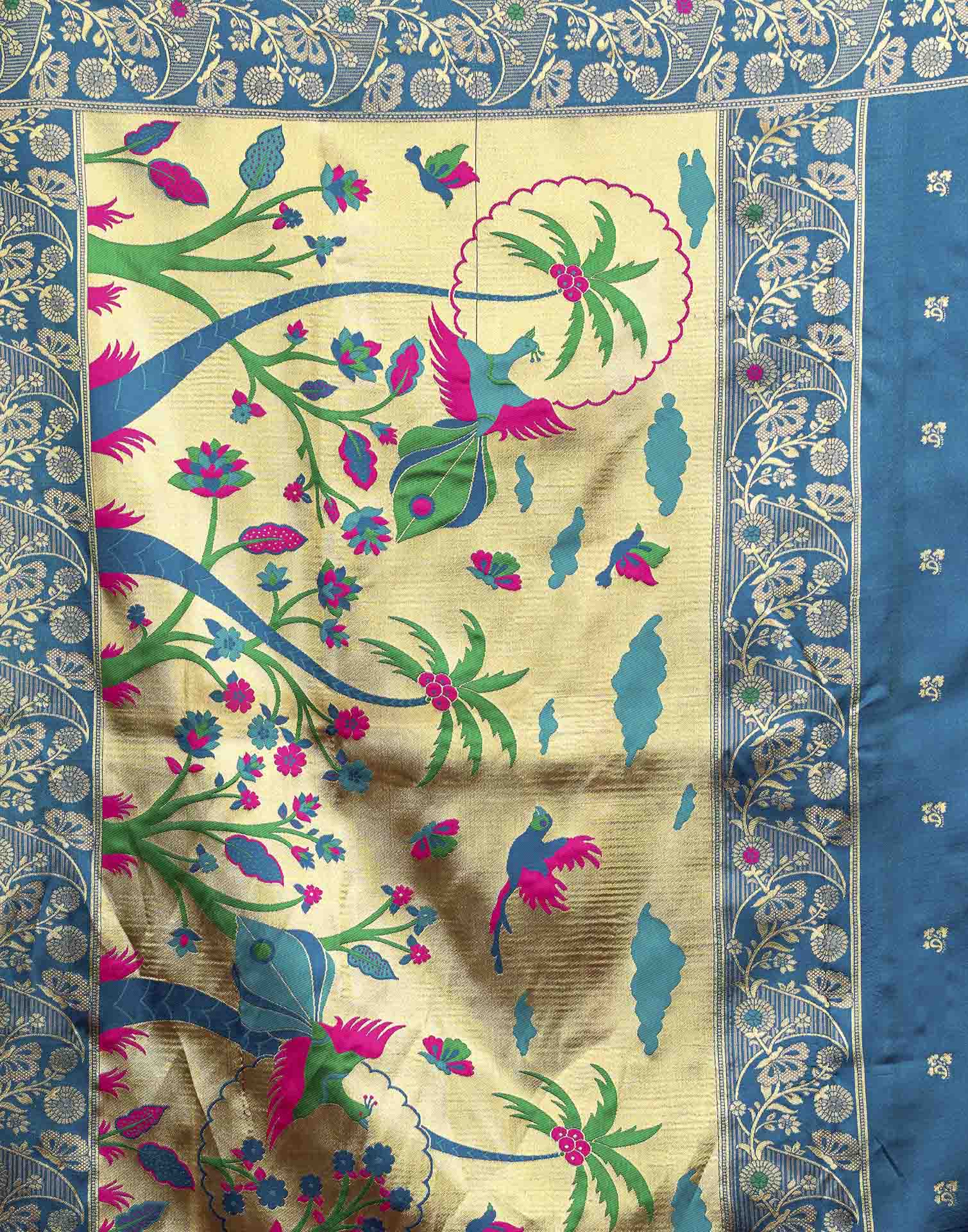 Blue Silk Woven Paithani Saree