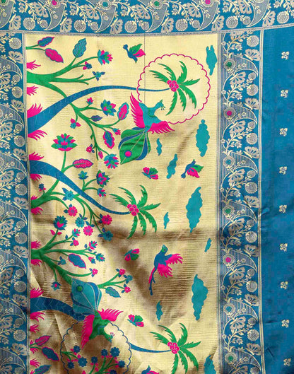 Blue Silk Woven Paithani Saree