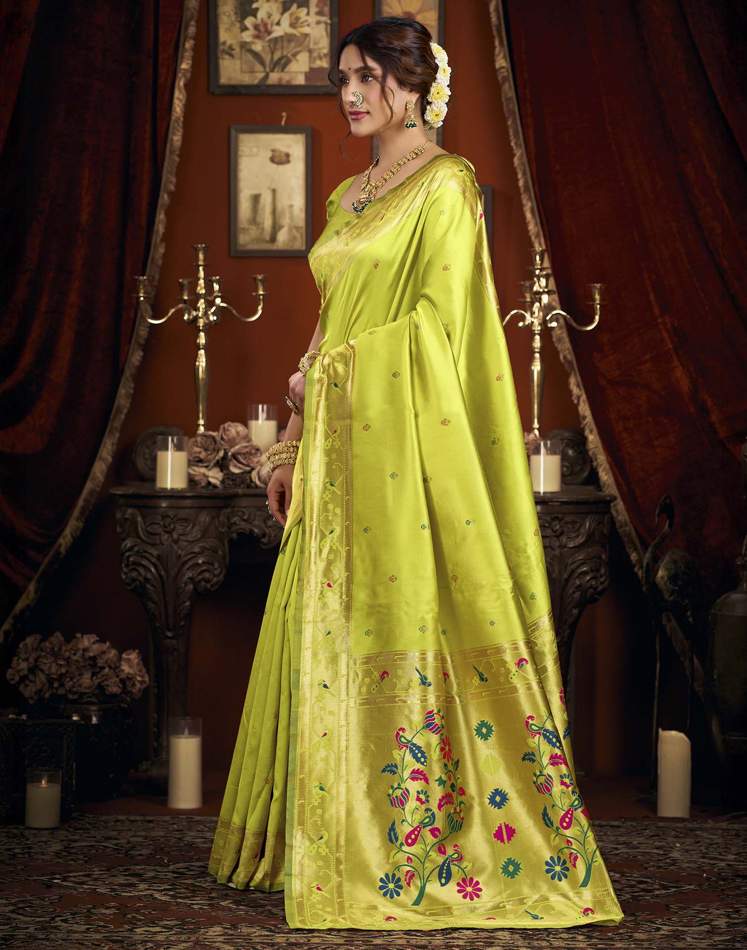 Purple Silk Woven Paithani Saree